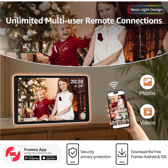 Digital Photo Frame with Remote Connections  Photo & Video